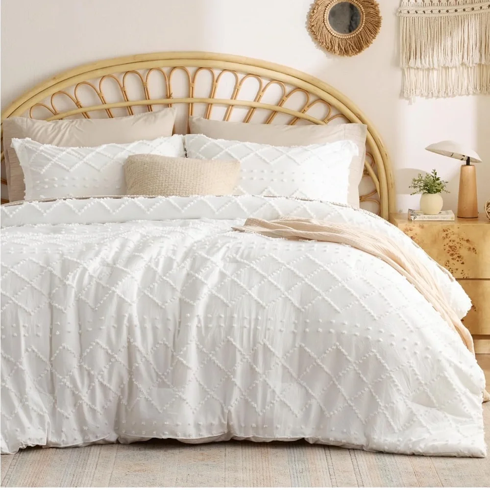 White Boho Comforter Set